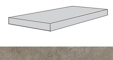 Ступень Атлас Конкорд Россия 620070001319 Drift Light Grey Scal.60 Ang.Dx/Дрифт Лайт Грей Ступ.60 Угл.Пр 33x60