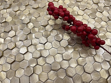 Мозаика Caramelle Mosaic Aluminium 3D Hexagon Gold 8x14x6 29.7x30.6