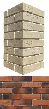 Искусственный камень White Hills 363-75 Терамо брик II угол 10x22,5x6,5