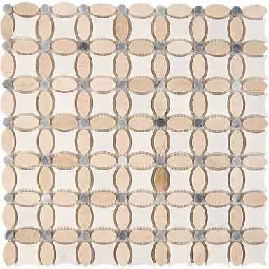 Мозаика Pixmosaic PIX281 Cream marfil, Thassos, Athens grey из мрамора полированная 32x32 336х336x8
