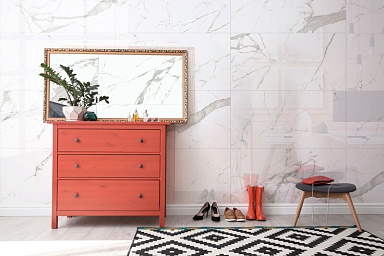 Керамогранит Global Tile GT120608003PR Livorno Белый Slim 60x120
