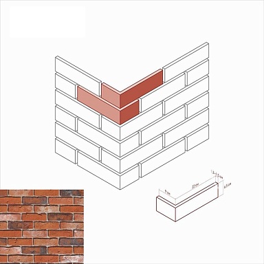 Искусственный камень White Hills 303-65 Лондон брик Design угол 9х22x6.5