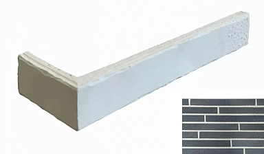 Клинкерная плитка Terramatic Forta Black Riegel 7303 R (Y) угловая 400x40x14