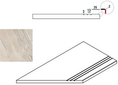Бордюр Italon 620090000209 WHITE BORDO GRIP SX 30x60