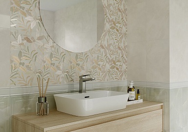 Gracia Ceramica 010300000218 Декор Флора бежевый 01 25х40