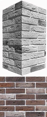 Искусственный камень White Hills 389-65 Дерри брик Design угол 18,5х8,5x4,8