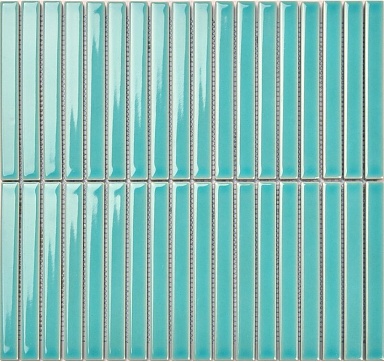Мозаика Porcelain mosaic Y15FW30 Strip Небесный глянцевый 1.5х14.5 29.4х31.3