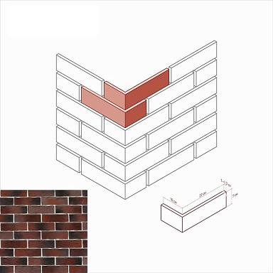 Искусственный камень White Hills 376-45 Сити брик Угол 10x22x7