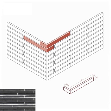 Искусственный камень White Hills 689-85 Дюрен Брик Design угол 8,5/33x4x1,7-2