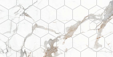 Плитка Eurotile Sandra White Mat Hex 30x60