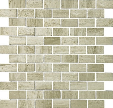 Мозаика Caramelle Mosaic Pietrine Travertino Silver POL 2.3x4.8 - толщ. 4 мм 29.8x29.8