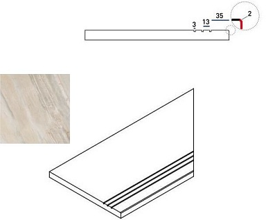 Бордюр Italon 620090000208 WHITE BORDO GRIP DX 30x60