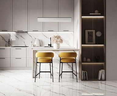 Керамогранит Ceradim Calacatta Sharp Silver Белый Полированный 60х60