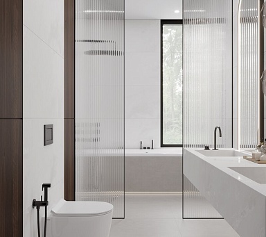Керамогранит Laparet LP6012G0541R Bernini Bianco белый глянцевые чернила 59,5х119,1
