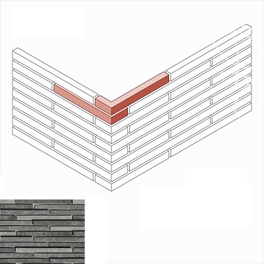 Искусственный камень White Hills 698-88 Бран брик 3D Design угол 6,7-7,5/32,5-33,5 (7/33) x 4 x 5