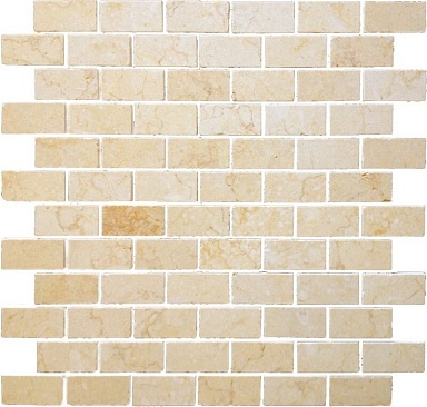 Мозаика Caramelle Mosaic Pietrine Botticino POL 23x48 - толщина 4 мм 298X298
