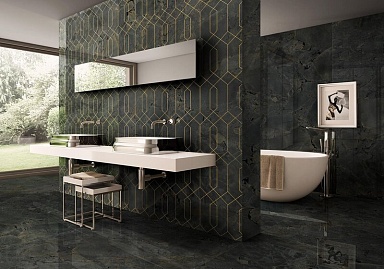 Керамогранит ArkLam 229646 Jurassic Black Polished 6mm 120x300