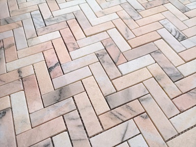 Мозаика Caramelle Mosaic Rosa Salmone POL fish 23x73x7 317x282