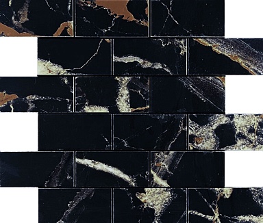 Декор Velsaa Mosaic Alcantro Nero Brick bone 34.6x29.7