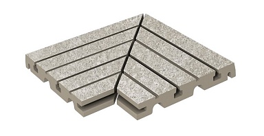 Керамогранит Kerastep Решетка угол из 2х частей Urban 378 Silver R11/C 245х330х30