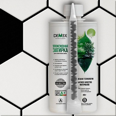 Смеси и затирки Demex Глянцевая двухкомпонентная эпоксидная затирка 012 Жемчужно-черный
