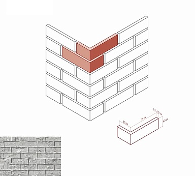 Искусственный камень White Hills 680-05 Ринн Брик угол 8.5x19x6.5